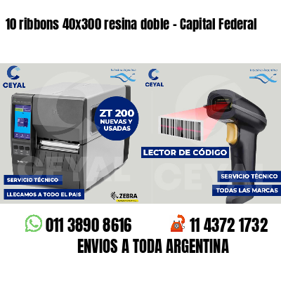10 ribbons 40x300 resina doble - Capital Federal