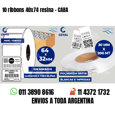 10 ribbons 40x74 resina - CABA