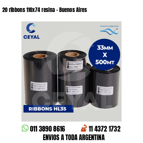 20 ribbons 110×74 resina – Buenos Aires
