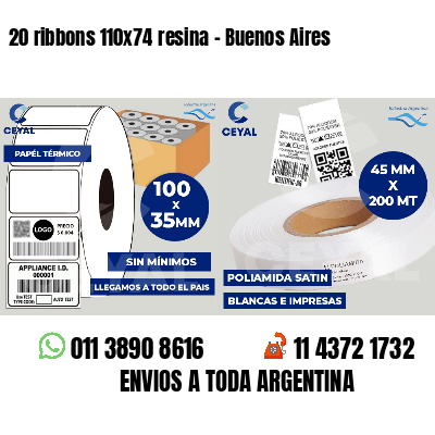 20 ribbons 110x74 resina - Buenos Aires