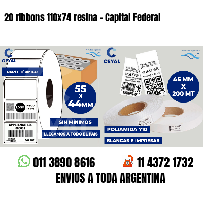 20 ribbons 110x74 resina - Capital Federal