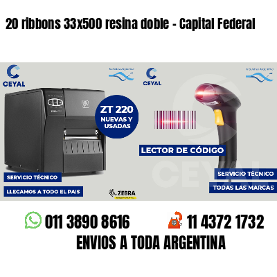 20 ribbons 33x500 resina doble - Capital Federal