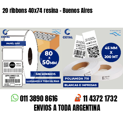 20 ribbons 40x74 resina - Buenos Aires