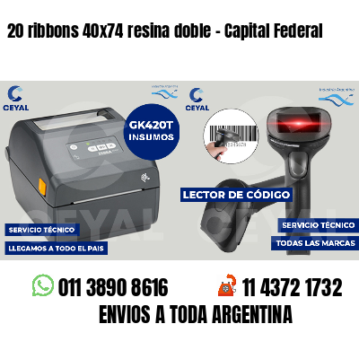 20 ribbons 40x74 resina doble - Capital Federal