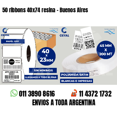 50 ribbons 40x74 resina - Buenos Aires