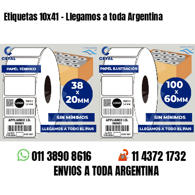 Etiquetas 10x41 - Llegamos a toda Argentina