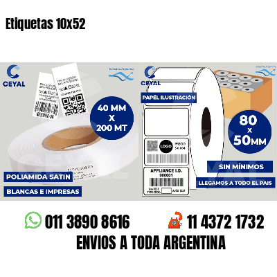 Etiquetas 10x52