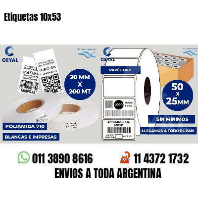 Etiquetas 10x53