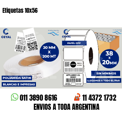Etiquetas 10x56