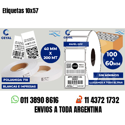 Etiquetas 10x57