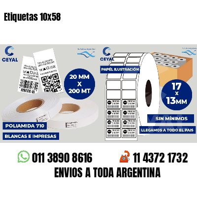 Etiquetas 10x58