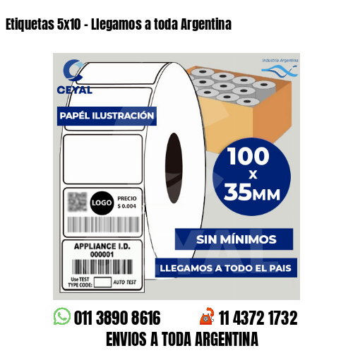 Etiquetas 5×10 – Llegamos a toda Argentina