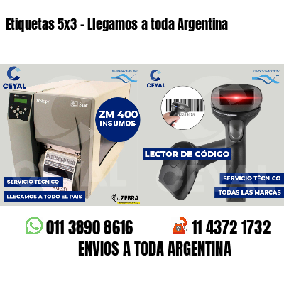 Etiquetas 5x3 - Llegamos a toda Argentina