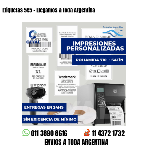Etiquetas 5x5 - Llegamos a toda Argentina