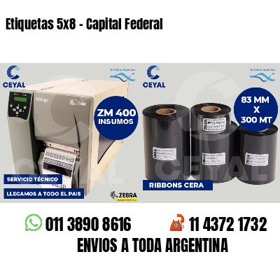 Etiquetas 5x8 - Capital Federal