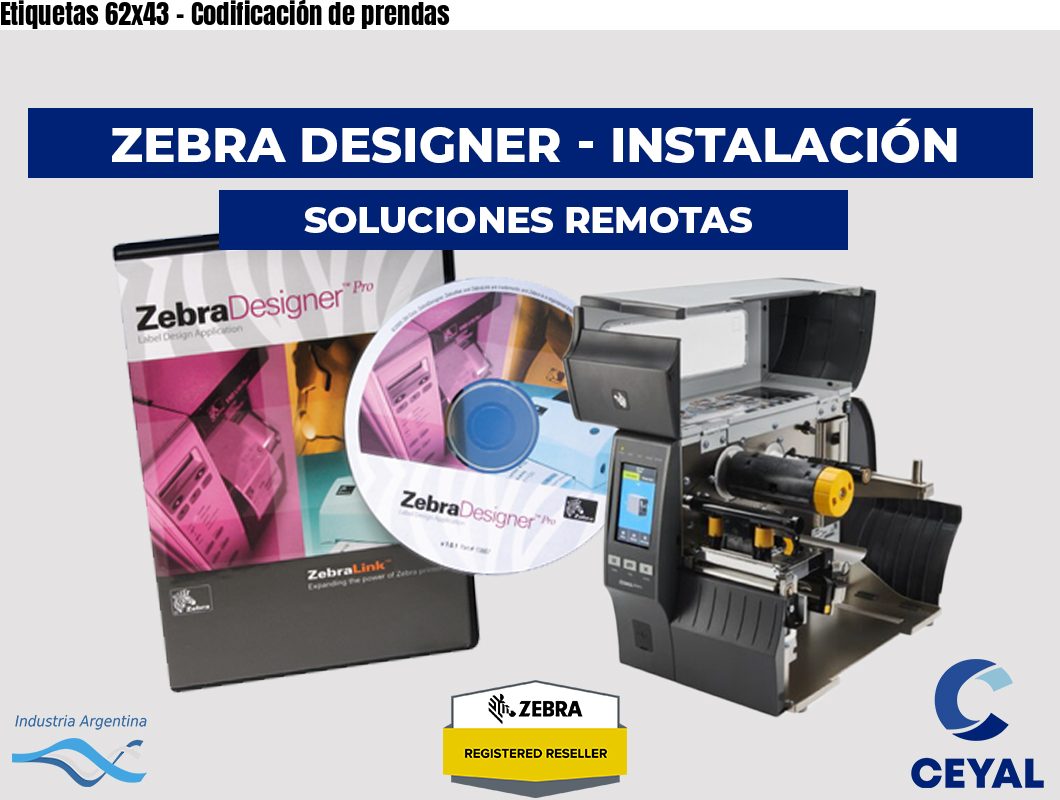 Etiquetas 62x43 - Codificación de prendas