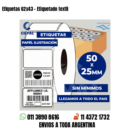 Etiquetas 62×43 – Etiquetado textil