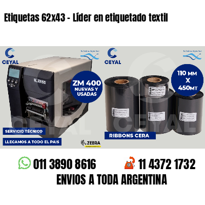 Etiquetas 62x43 - Líder en etiquetado textil