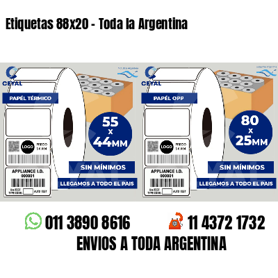 Etiquetas 88x20 - Toda la Argentina