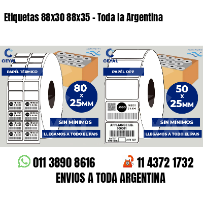 Etiquetas 88x30 88x35 - Toda la Argentina