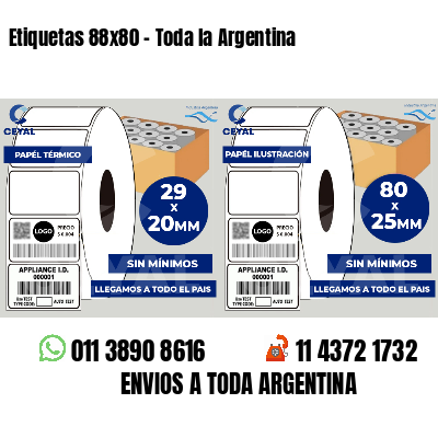 Etiquetas 88x80 - Toda la Argentina