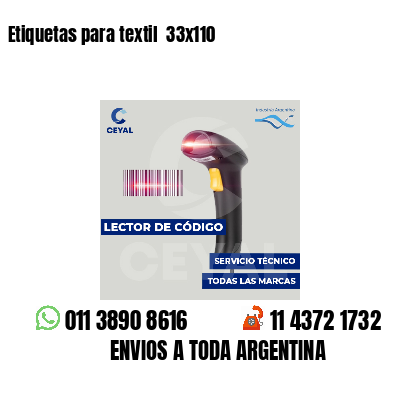 Etiquetas para textil  33x110