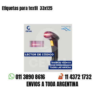 Etiquetas para textil  33x125