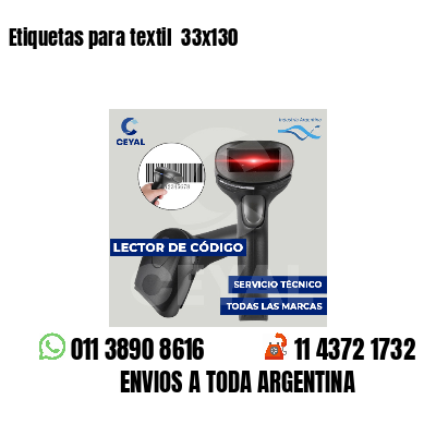 Etiquetas para textil  33x130