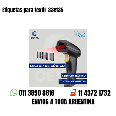 Etiquetas para textil  33x135