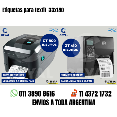 Etiquetas para textil 33x140