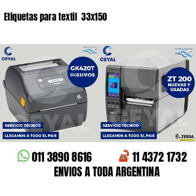 Etiquetas para textil  33x150