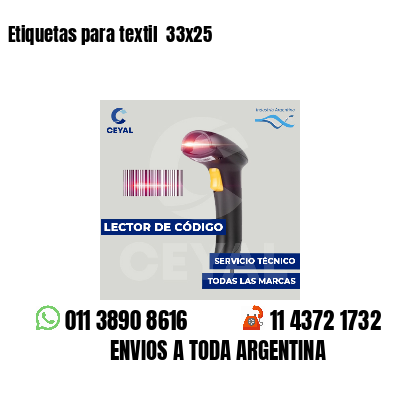 Etiquetas para textil 33x25