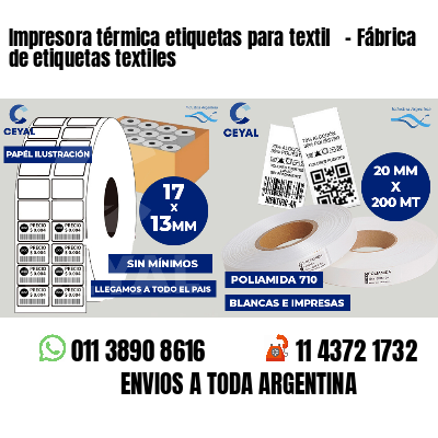 Impresora térmica etiquetas para textil   - Fábrica de etiquetas textiles