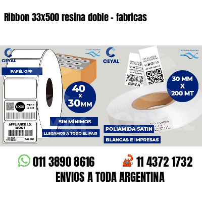 Ribbon 33x500 resina doble - fabricas