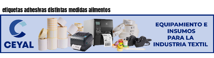 etiquetas adhesivas distintas medidas alimentos