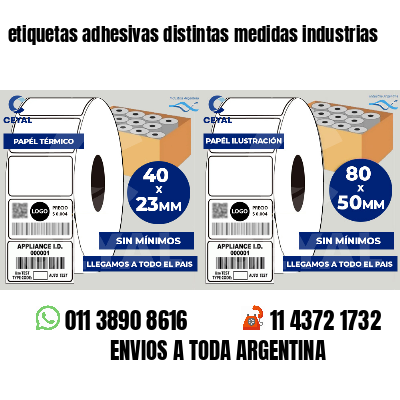 etiquetas adhesivas distintas medidas industrias