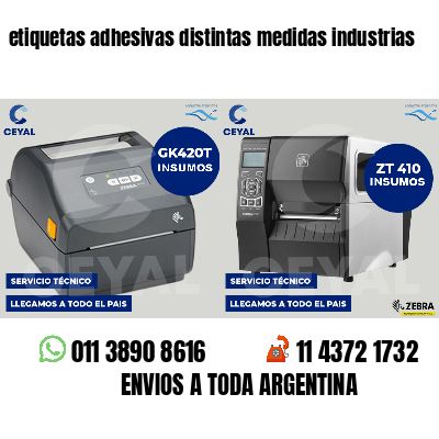 etiquetas adhesivas distintas medidas industrias