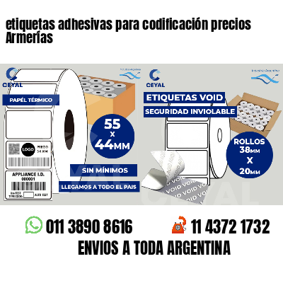 etiquetas adhesivas para codificación precios Armerías