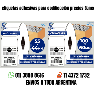 etiquetas adhesivas para codificación precios Bancos