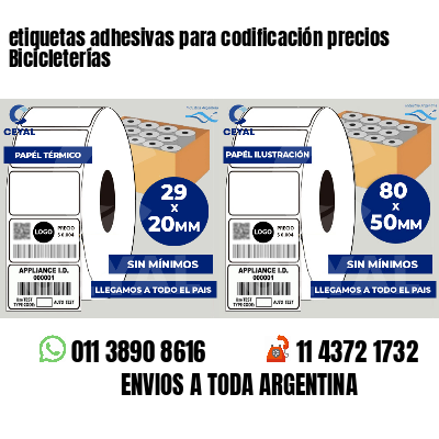 etiquetas adhesivas para codificación precios Bicicleterías