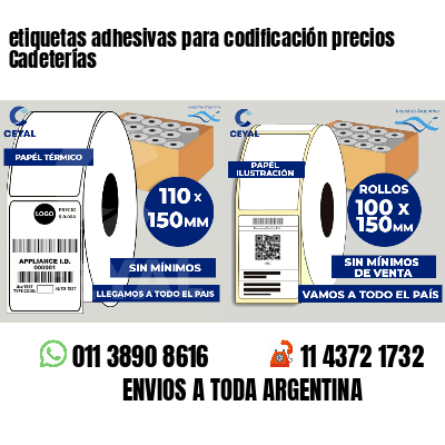 etiquetas adhesivas para codificación precios Cadeterías