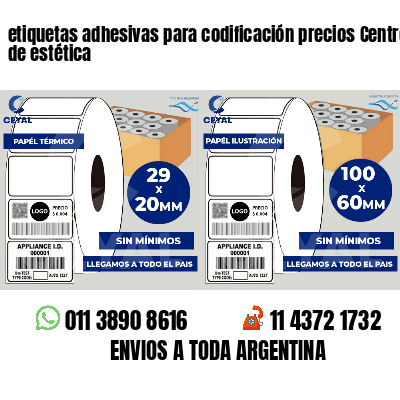 etiquetas adhesivas para codificación precios Centros de estética