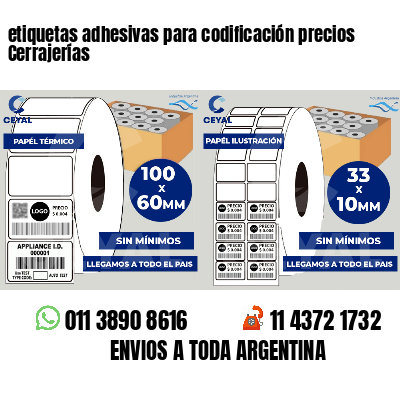 etiquetas adhesivas para codificación precios Cerrajerías