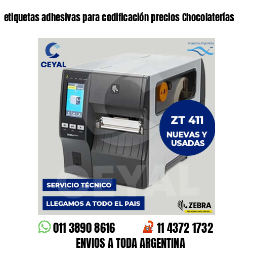 etiquetas adhesivas para codificación precios Chocolaterías