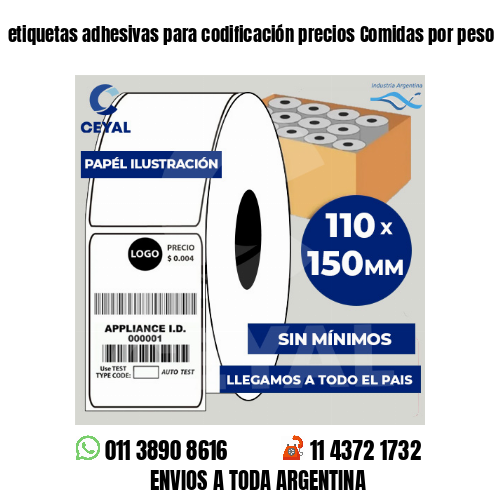 etiquetas adhesivas para codificación precios Comidas por peso