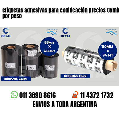 etiquetas adhesivas para codificación precios Comidas por peso