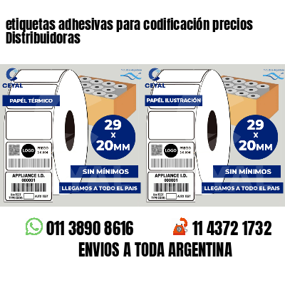 etiquetas adhesivas para codificación precios Distribuidoras