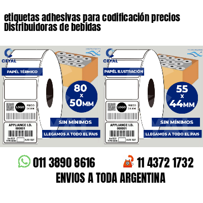 etiquetas adhesivas para codificación precios Distribuidoras de bebidas