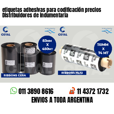 etiquetas adhesivas para codificación precios Distribuidores de indumentaria