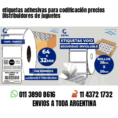 etiquetas adhesivas para codificación precios Distribuidores de juguetes
